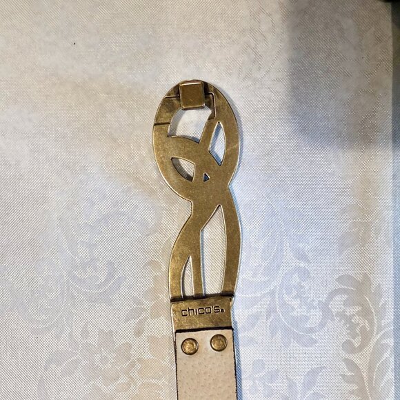 Chico’s Women’s Belt – Brown w/ Antique Gold Musical Note Clasp – RM#77984 - Picture 7 of 12